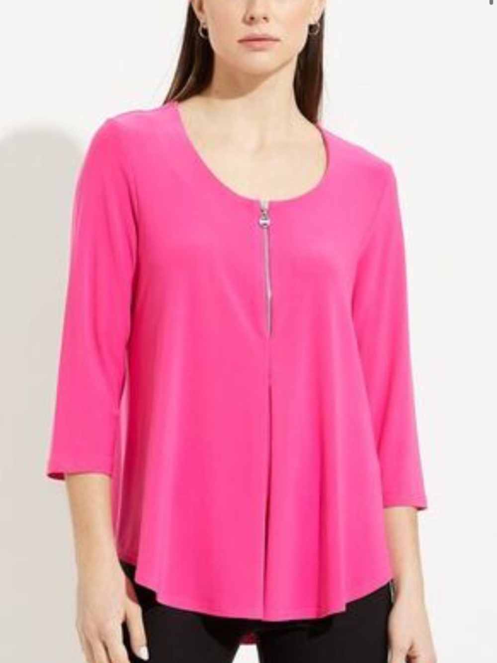 Joseph Ribkoff Hot Pink Zip-Front Flared Tunic